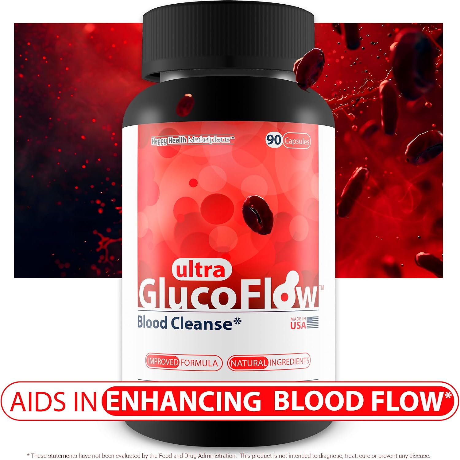 Ultra Gluco Flow - Fórmula Mejorada - Suplemento para la Salud Sanguínea y Circulación