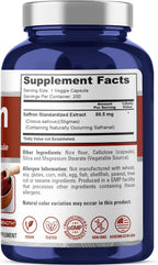 NusaPure Extracto de Azafrán 88.5 mg 200 Cápsulas Vegetales (Vegano, Sin OGM)