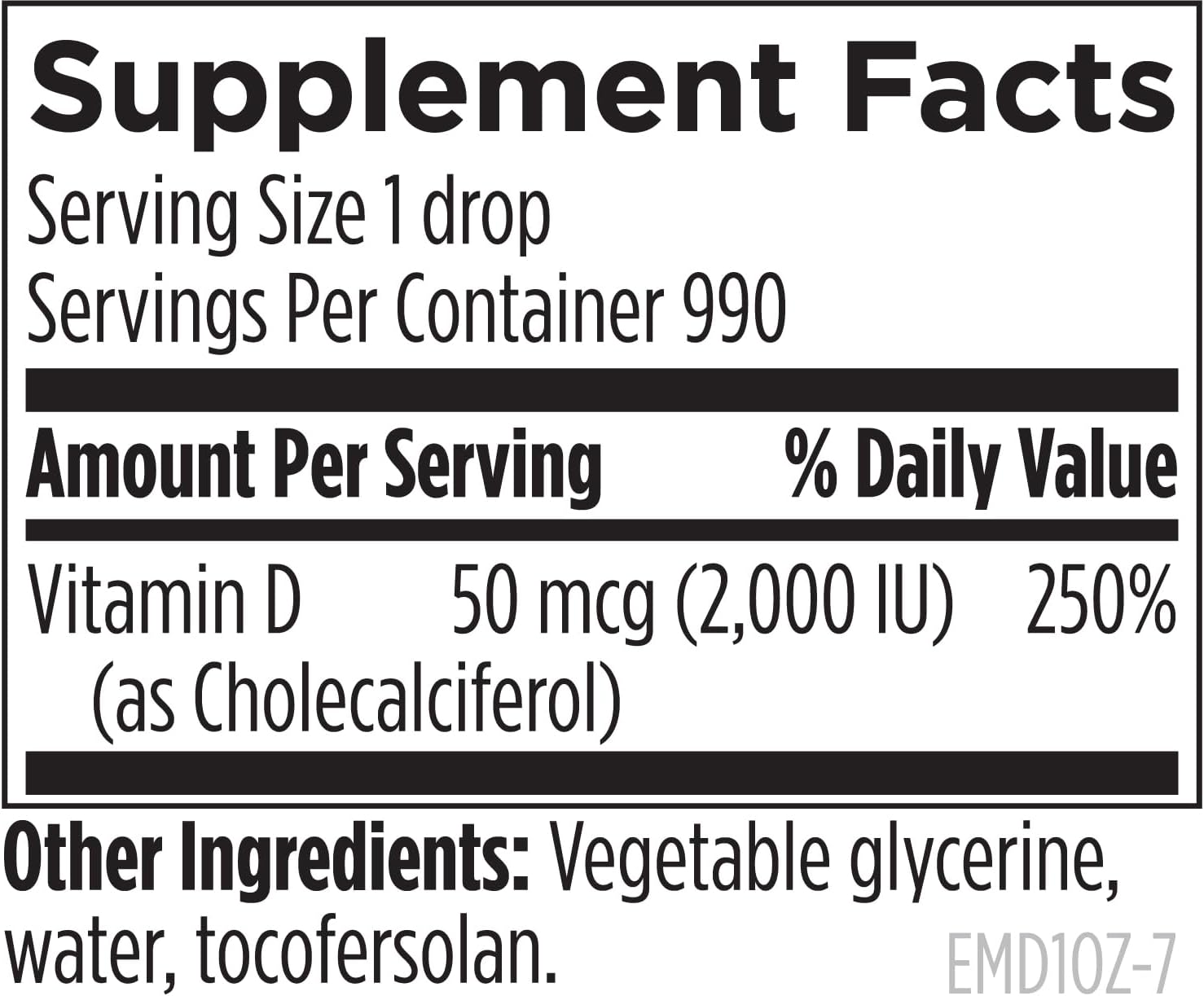 Hi-Po Emulsi-D3 - Gotas de Vitamina D3 2000 UI (1000 porciones / 30 ml)
