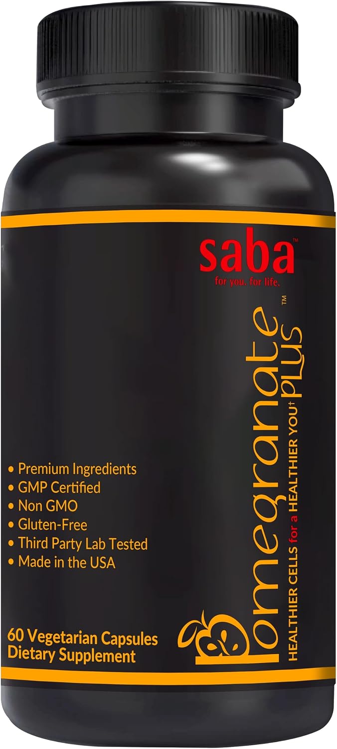 Saba Pomegranate Plus | Suplemento antioxidante con Astaxantina y Granada | 60 Cápsulas