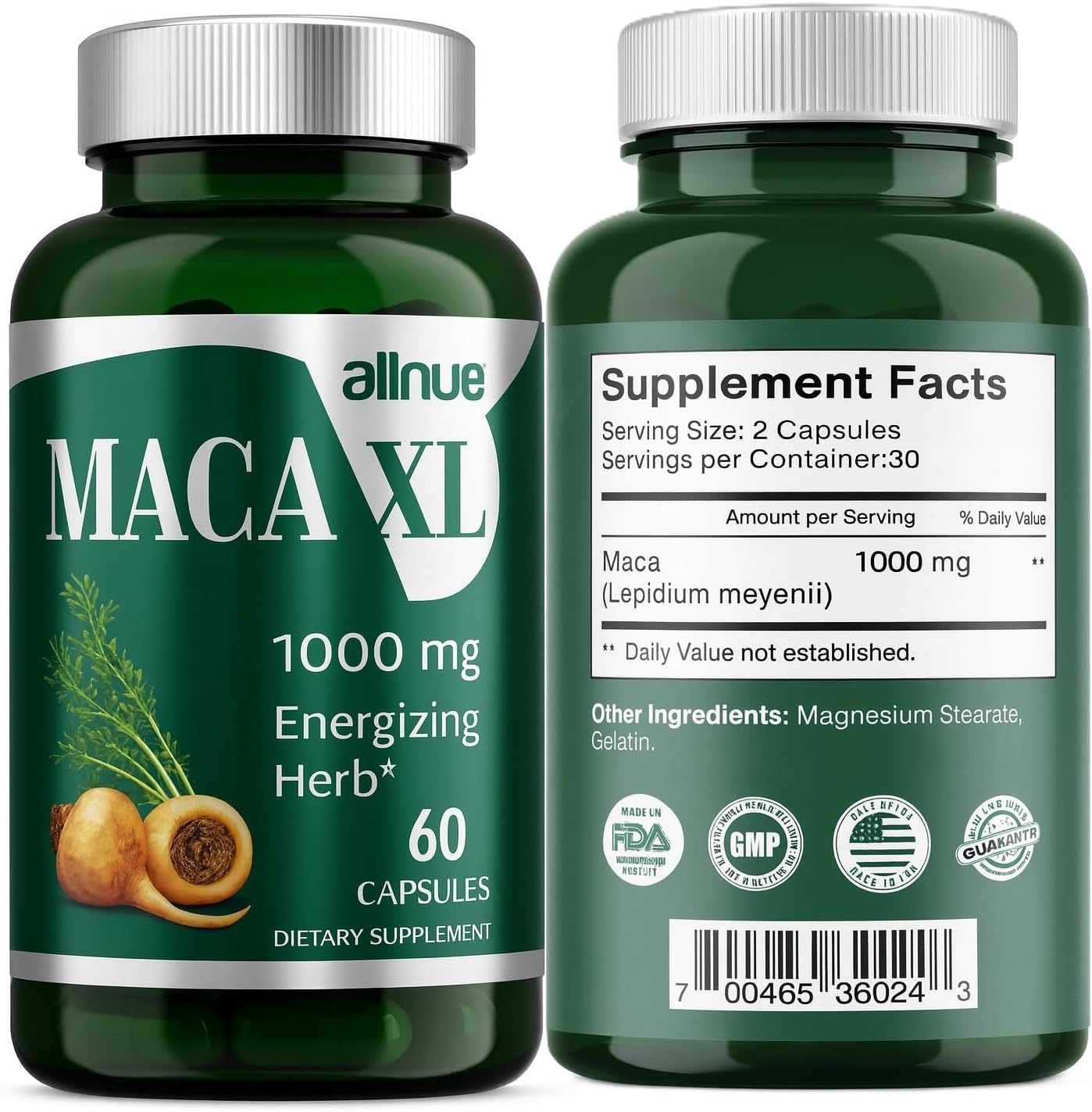 Maca XL 60 Cápsulas - Original Pill Super Maca para Glúteos