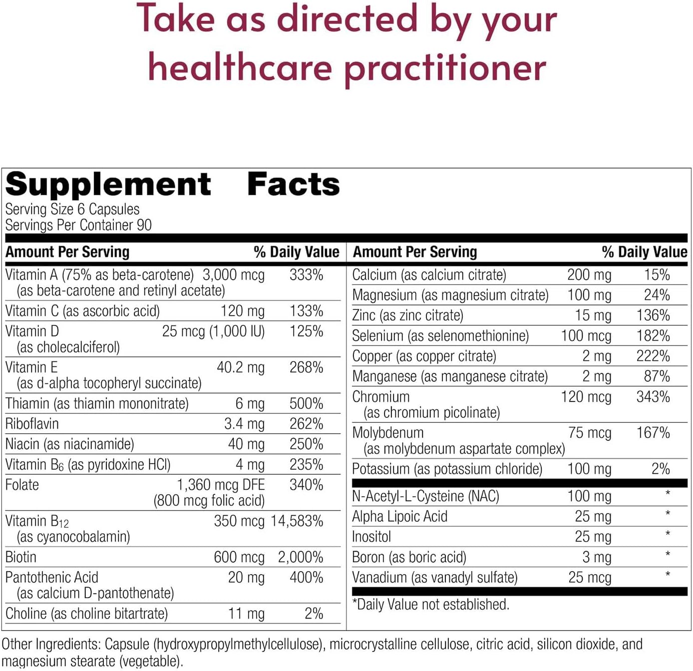 Bariatric Advantage Multi Formula Sin Hierro - Multivitamínico Diario de Alta Potencia para Pacientes de Cirugía Bariátrica - 540 Cápsulas