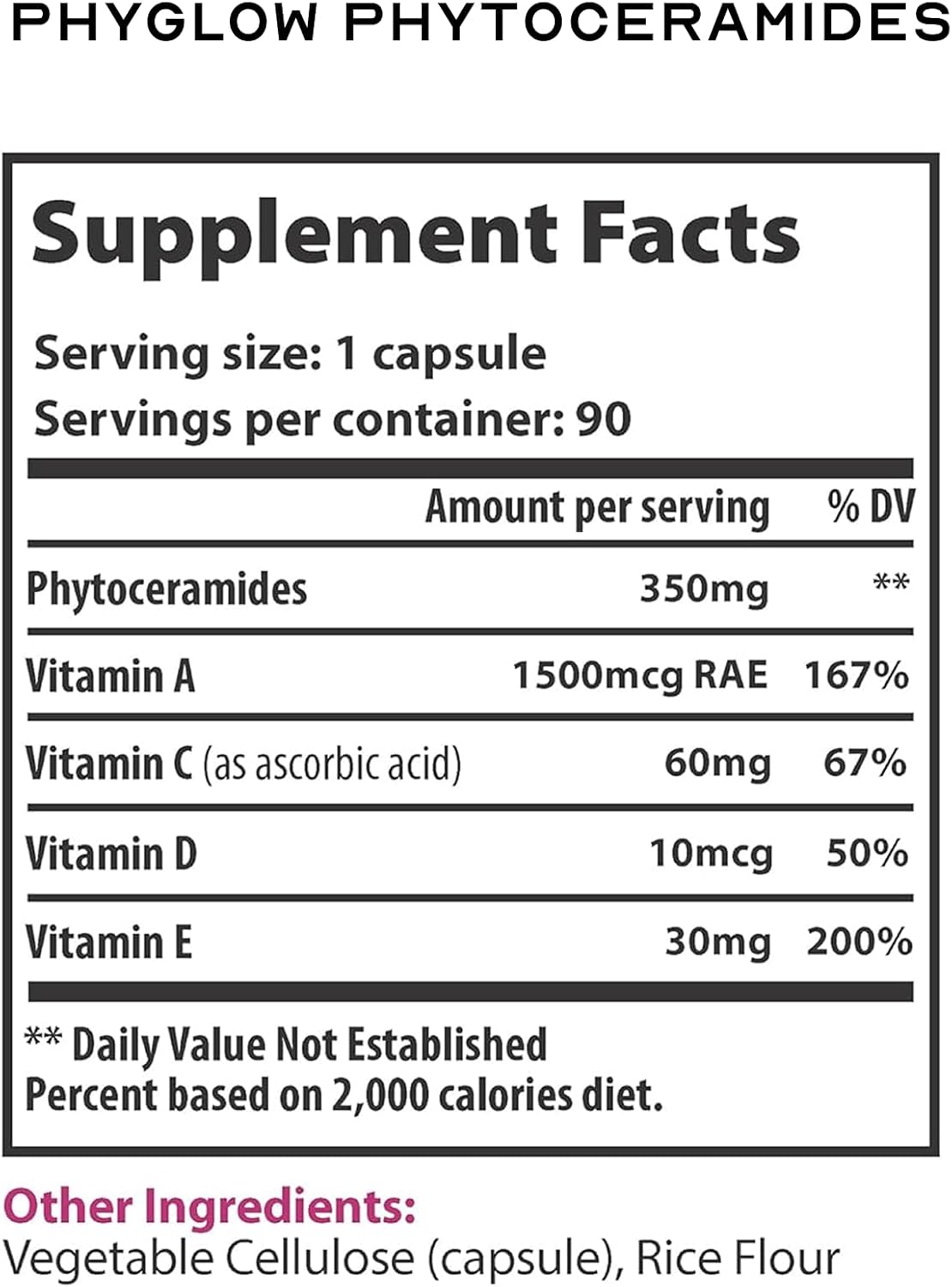 Phytoceramides for Skin Care with Vitamins A, C, D, E - 90 Capsules