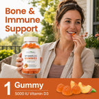 Gominolas de Vitamina D3 y K2 Sin Azúcar - 5000 UI D3 + 80 mcg K2 MK7 - Natural BioScience