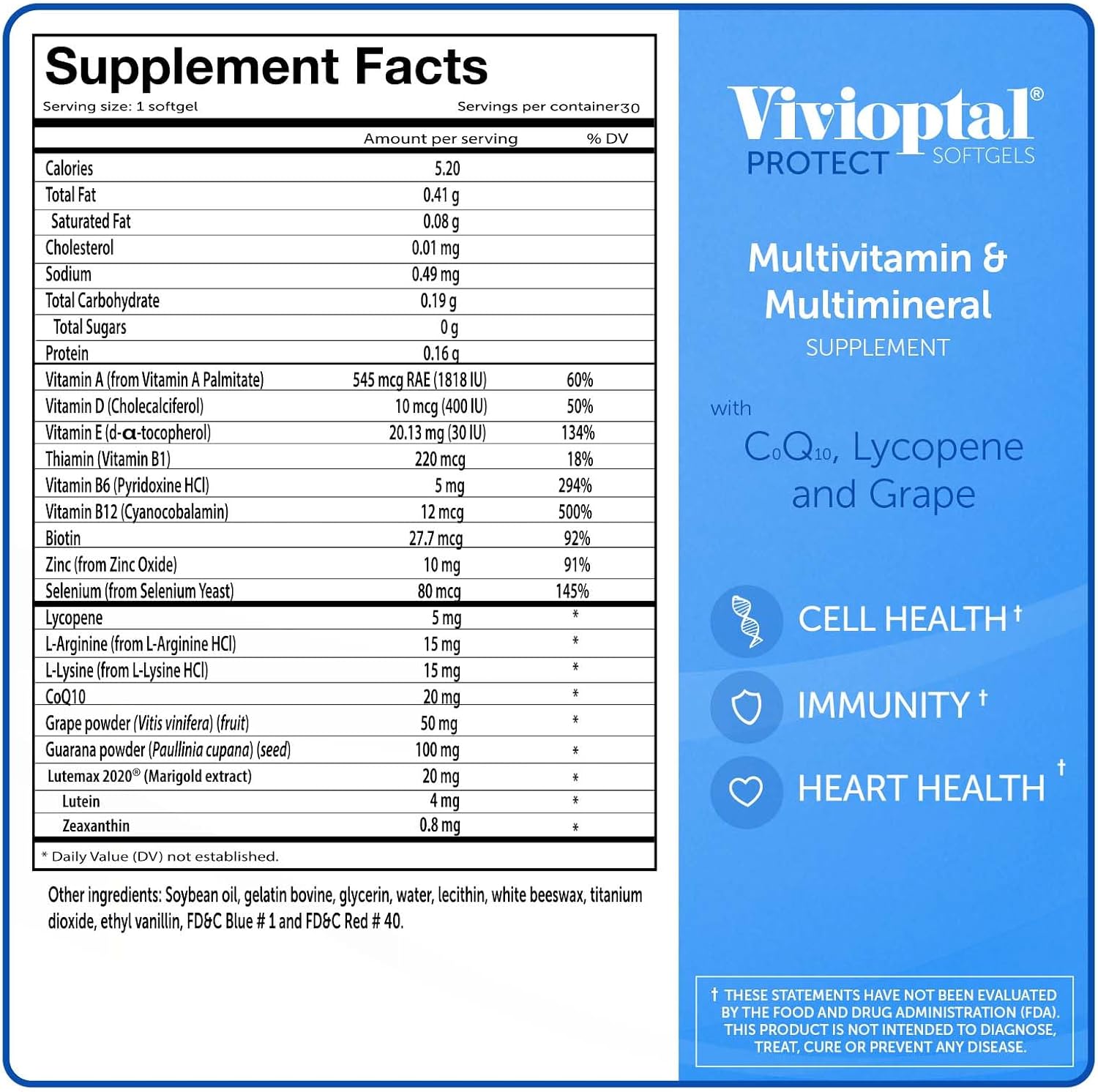 Vivioptal Multivitamínico para Hombre y Mujer, 60 Cápsulas (30+30)