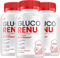 Gluco Renu Cápsulas - Suplemento Avanzado con Fórmula Natural (180 Cápsulas, 3 Envases)