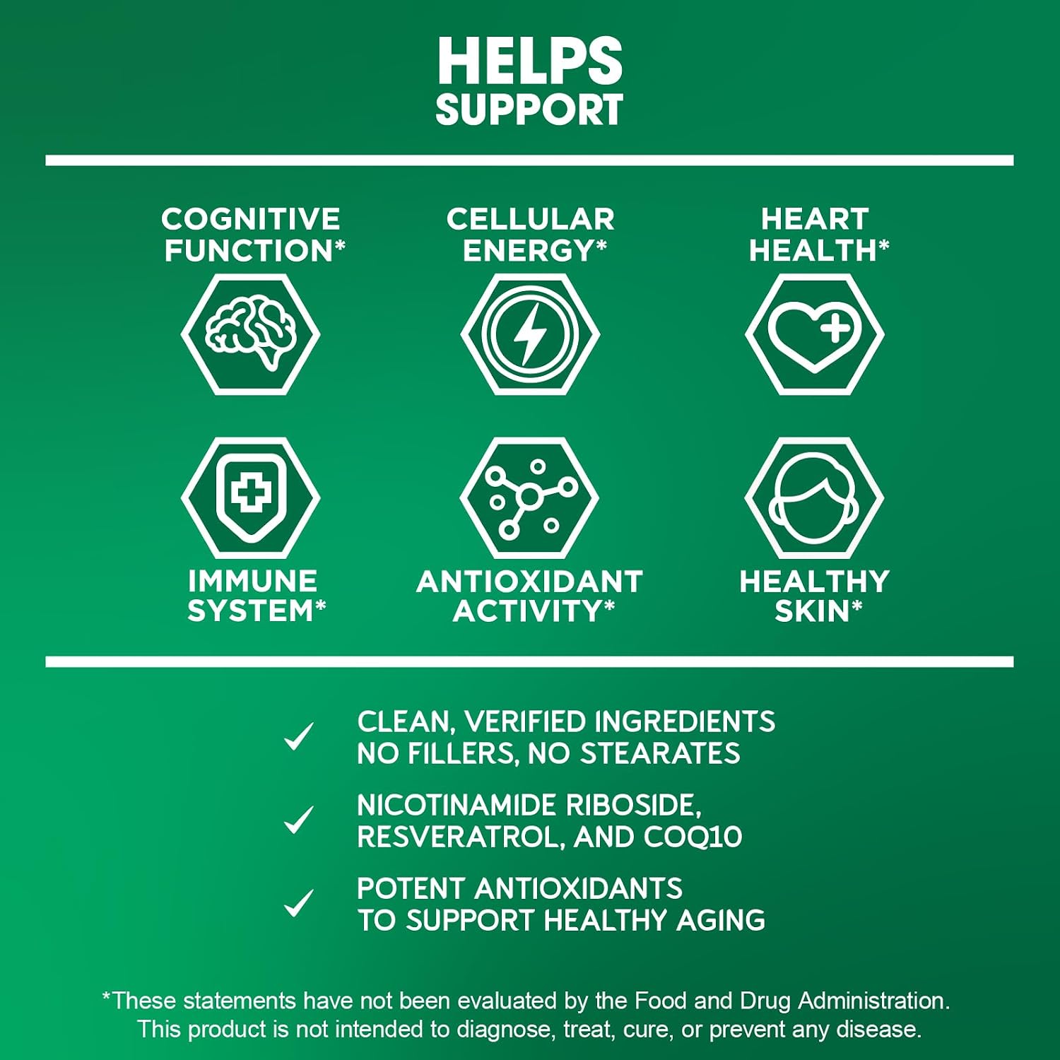 BioEmblem NAD+ Suplemento | 300 mg Nicotinamida Ribósido con CoQ10 y Resveratrol | Apoya el Envejecimiento Saludable, Energía Celular y Función Cognitiva | No OGM, Sin Gluten - 45 Cápsulas