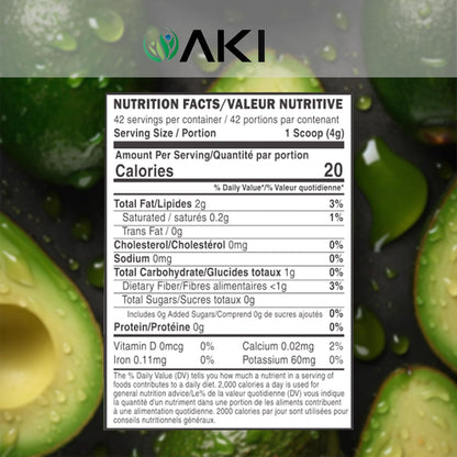 AKI Avocado Superfood Powder (170g) - Rico en Nutrientes, Vitaminas, Omega 3 y Antioxidantes - Vegano y No-GMO – Image 2
