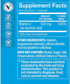 The Vitamin Shoppe Vitamina C 500 mg – Apoyo inmunológico, protección antioxidante y formación de colágeno (100 cápsulas)