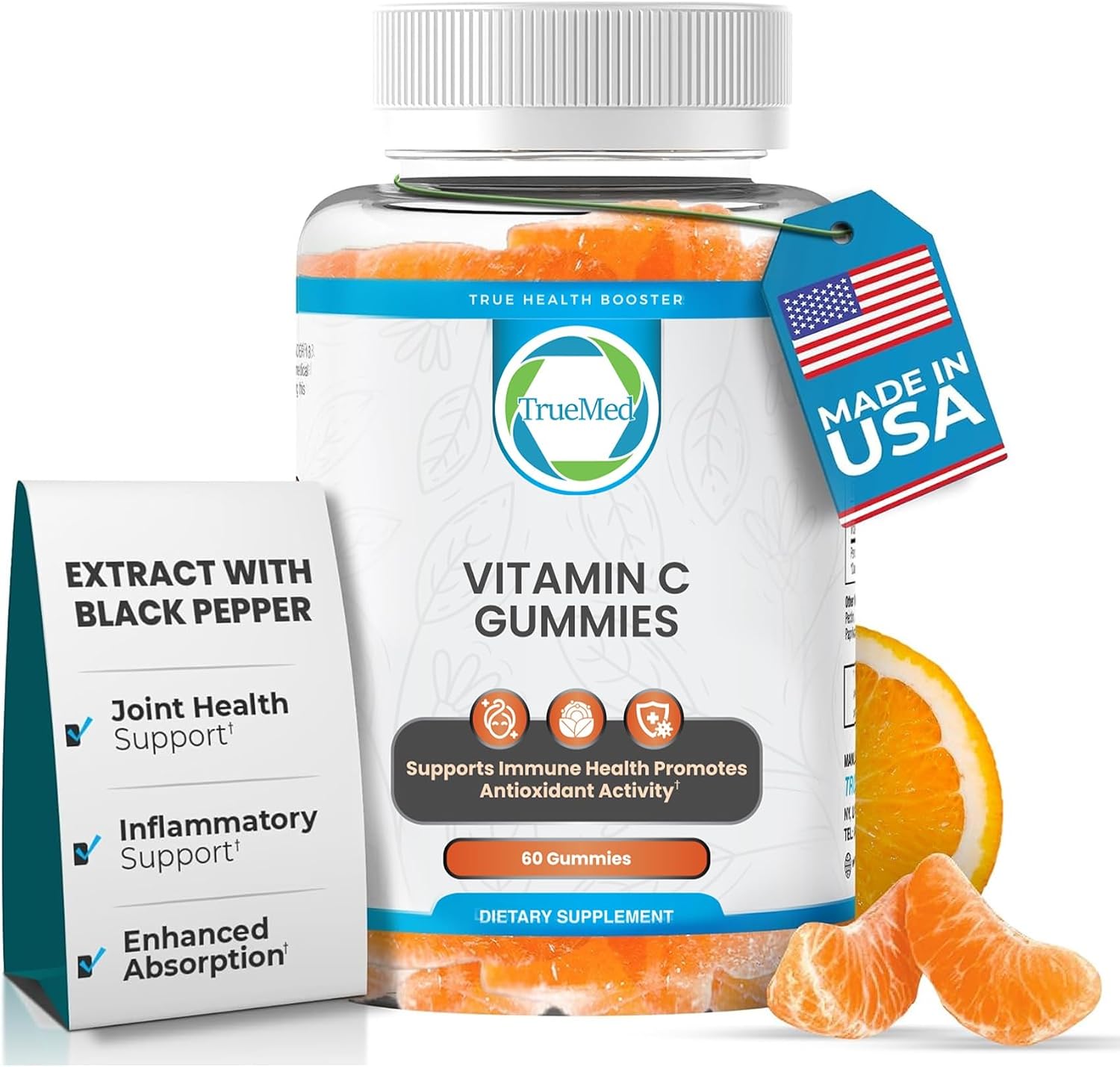 TRUEMED Gomitas de Vitamina C con Zinc y Probióticos - 250mg - 60 unidades