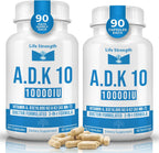 LifeStrength ADK 10 - 90 Cápsulas - Complejo de Vitaminas A, D3 10.000 UI y K2 (MK-7)