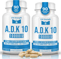 LifeStrength ADK 10 - Vitaminas A1, D3 y K2 (MK-7) - 90 Cápsulas