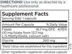 Metabolic Maintenance L-Metilfolato 10 mg - 90 Cápsulas