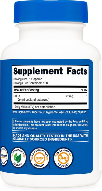 Nutricost DHEA 25 mg, 120 Cápsulas - Sin – Pruebas de terceros: Analizado por laboratorios acreditados ISO para – Image 5