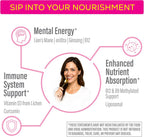 Sunwarrior Liquid Multivitamins for Women – Multivitamínico Líquido para Mujeres con Vitaminas B, D3, Lion's Mane y Ginseng, Sabor Melocotón Mango (30 Dosis)
