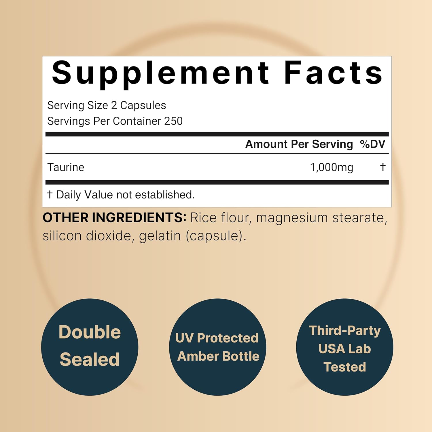 NatureBell Taurina 1.000mg por Dosis, 500 Cápsulas | Suplemento de Aminoácidos Esenciales