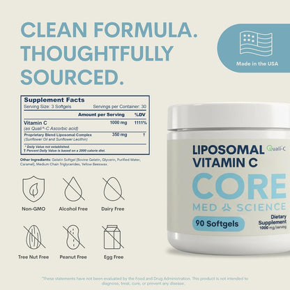 Core Med Science Vitamina C Liposomal 1000mg, 90 Cápsulas Blandas – Image 3