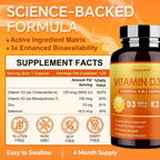 ZEBORA Vitamina D3 K2 con Zinc y Selenio – 5000 UI de D3 y 100 mcg de K2 MK-7 – 120 Cápsulas