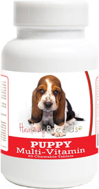 Healthy Breeds Multivitamínico para Cachorros Basset Hound, 60 Comprimidos