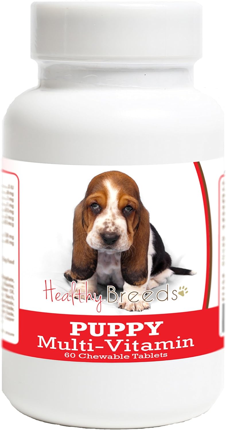 Healthy Breeds Multivitamínico para Cachorros Basset Hound, 60 Comprimidos
