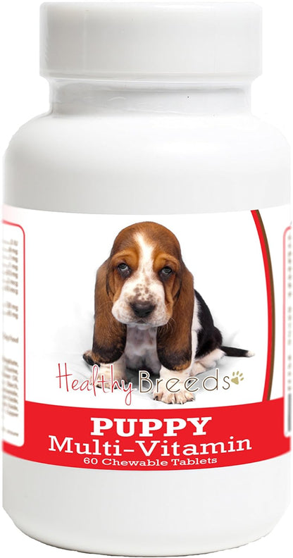 Healthy Breeds Multivitamínico para Cachorros Basset Hound, 60 Comprimidos – Image 1