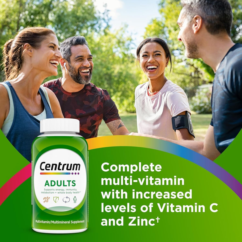 Centrum Adult Multivitamin/Multimineral with Antioxidants, Zinc, Vitamin D3 and B Vitamins, Gluten Free, Non-GMO Ingredients - 200 Tablets