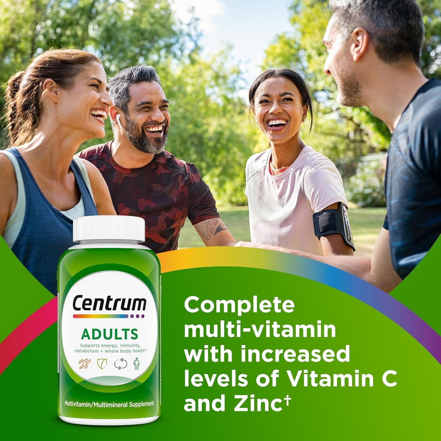 Centrum Adult Multivitamin/Multimineral with Antioxidants, Zinc, Vitamin D3 and B Vitamins, Gluten Free, Non-GMO Ingredients - 200 Tablets