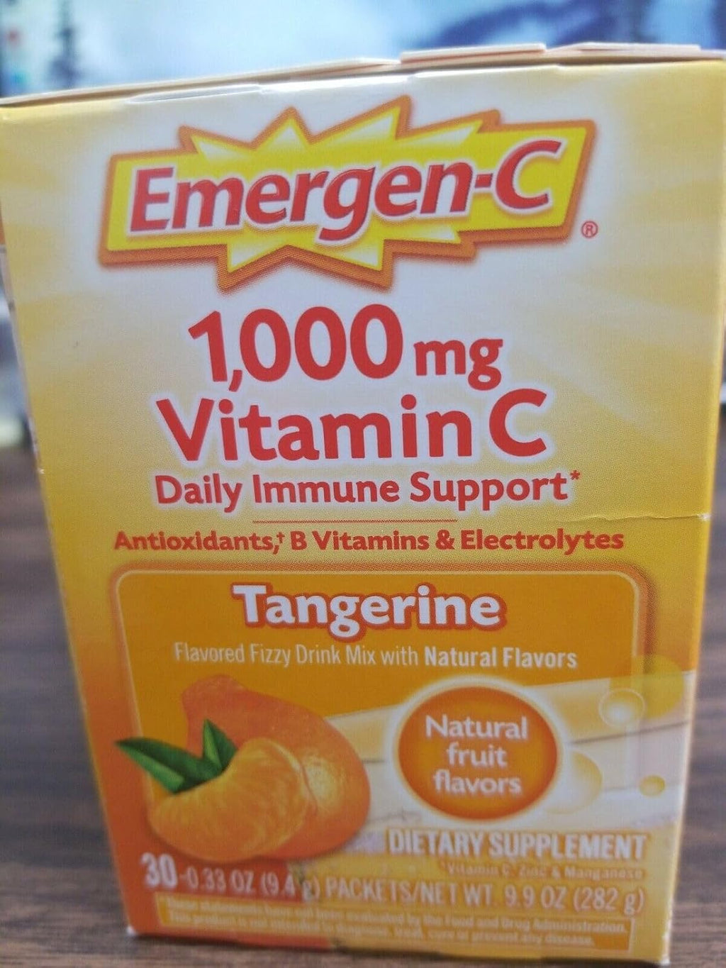 Emergen-C Vitamina C Sabor Mandarina Mezcla para Bebida 30 Sobres
