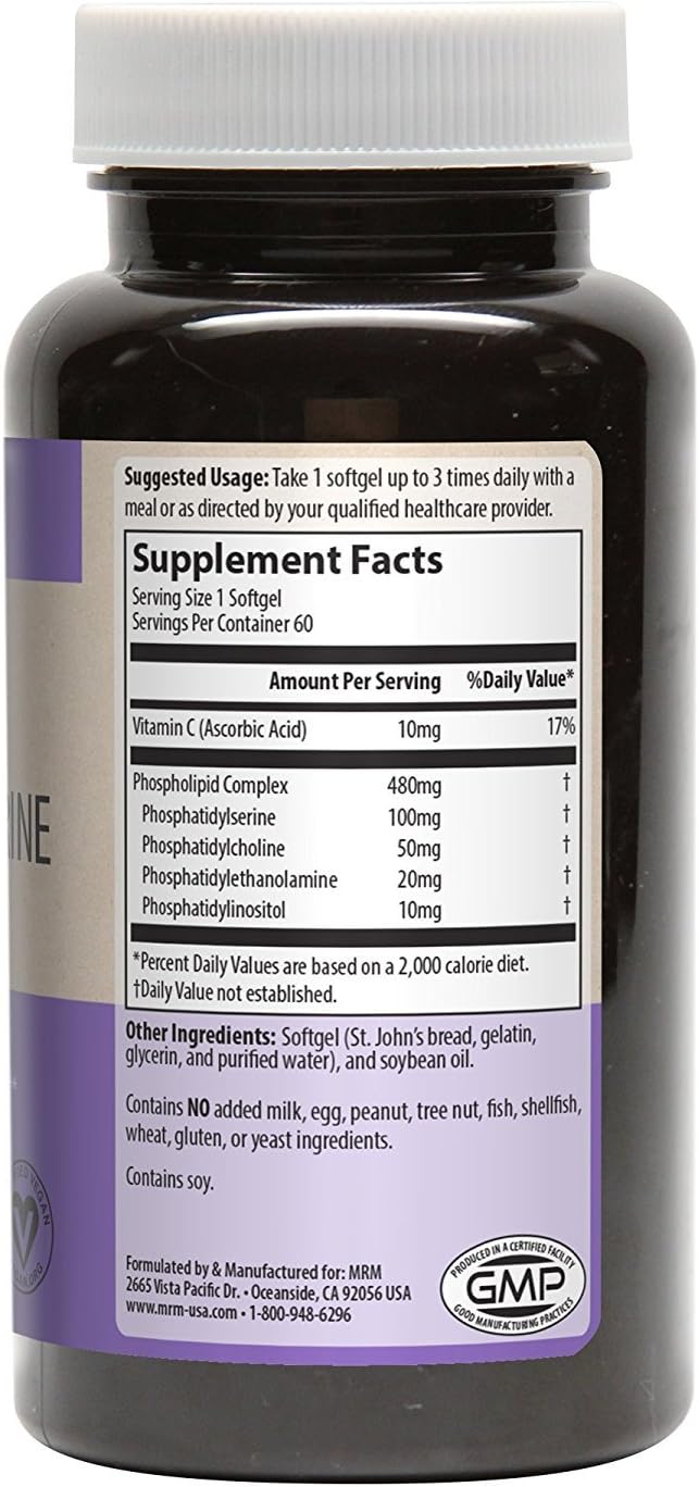MRM Nutrition PS 10mg - Fosfatidilserina 100mg - 60 Cápsulas