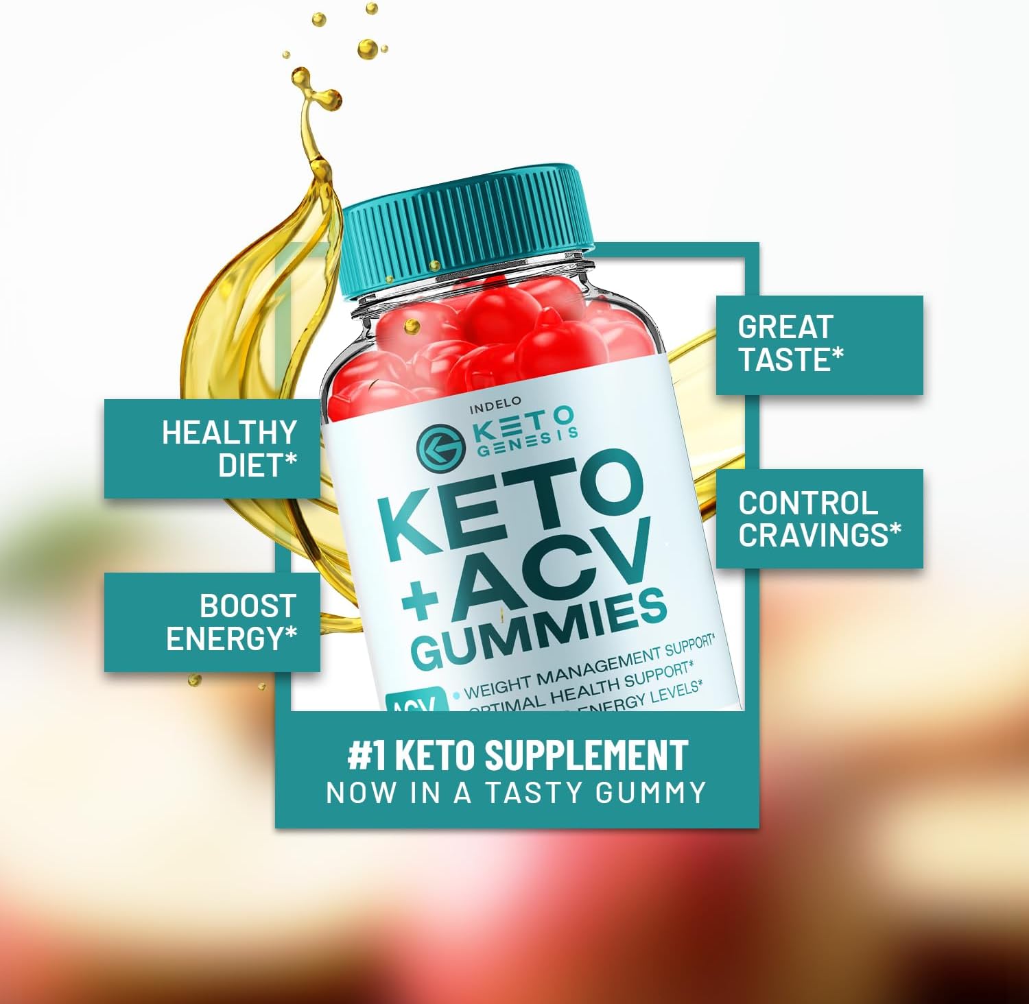 Keto Genesis ACV Gummies 1000mg – 120 Gominolas (2 Envases)