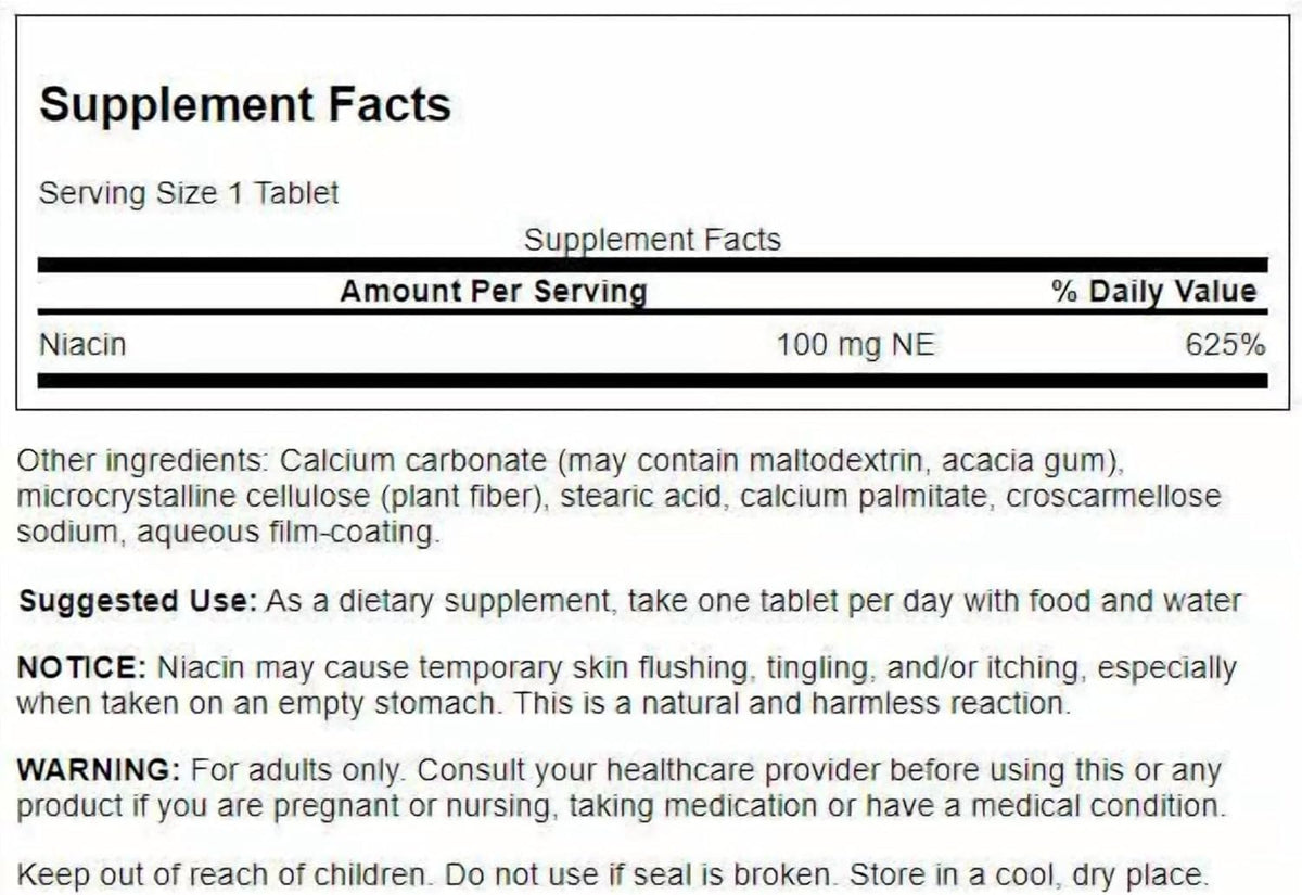 Swanson Niacina (Vitamina B3) 500 mg, 250 Cápsulas – Image 2