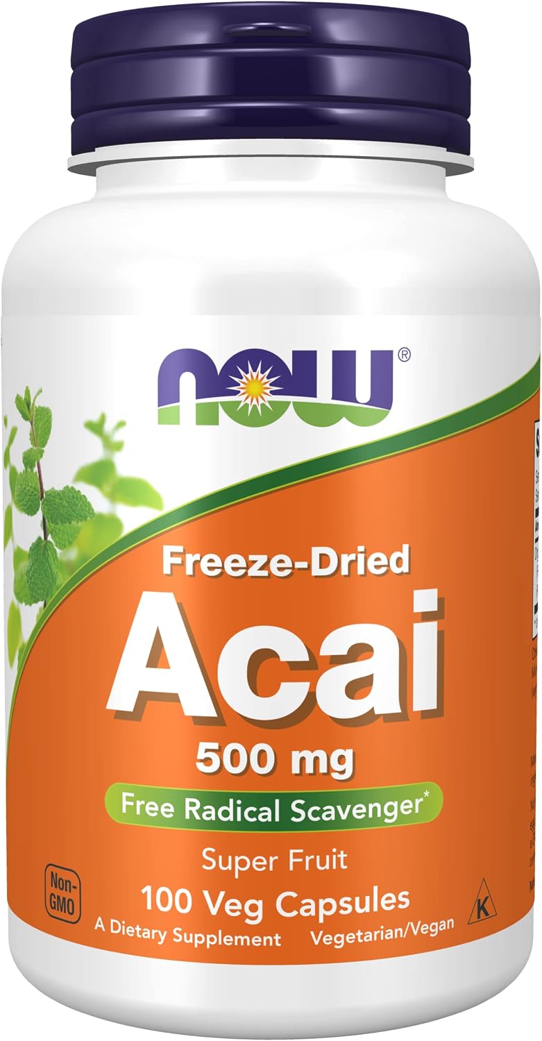 Now Foods Organic Acai 500 mg 100 Cápsulas Veganas
