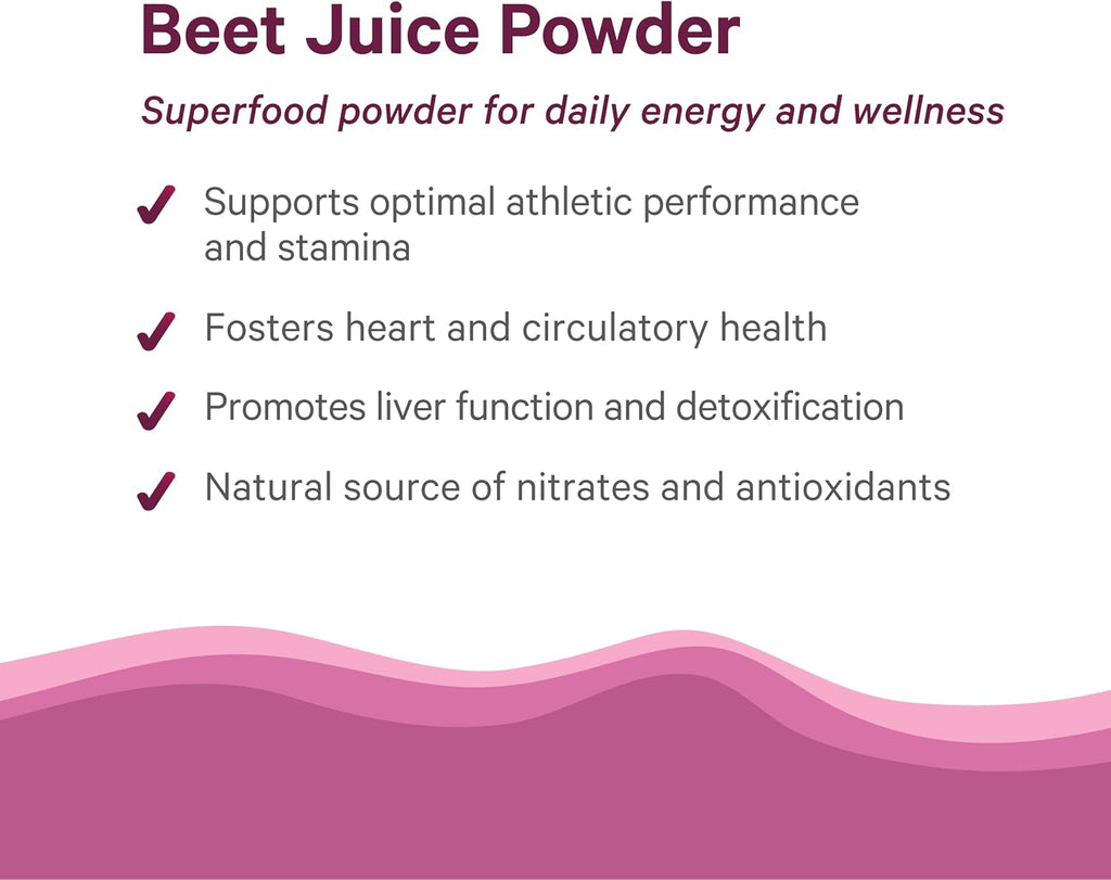 PURE SYNERGY Polvo de Zumo de Remolacha Orgánico | Suplemento Pre-Entrenamiento | para Circulación Saludable, Ejercicio y Desintoxicación (181 g)