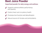 PURE SYNERGY Polvo de Zumo de Remolacha Orgánico | Suplemento Pre-Entrenamiento | para Circulación Saludable, Ejercicio y Desintoxicación (181 g)
