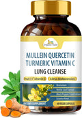 Organic Veda Mullein Quercetin Turmeric – 13 en 1 Suplemento Pulmonar (60 Cápsulas)