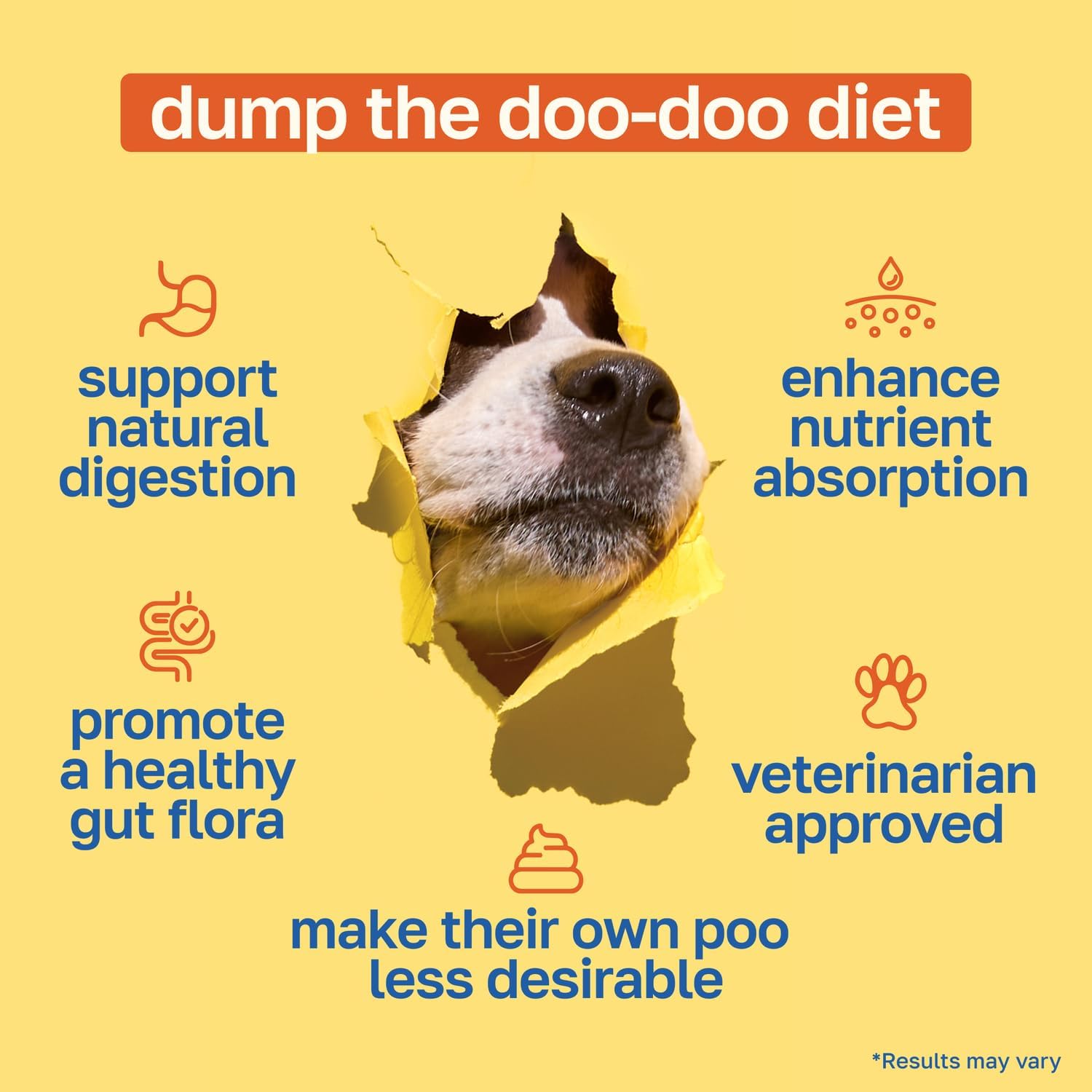 Happy Paws No Poo Chews para Perros - Coprofagia y Salud Digestiva con Calabaza, Probióticos y Enzimas - 100 uds