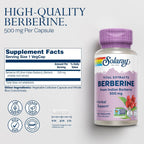 SOLARAY Berberina 500mg - Suplemento Vegano con Berberina HCL de Agracejo Indio - 60 Cápsulas