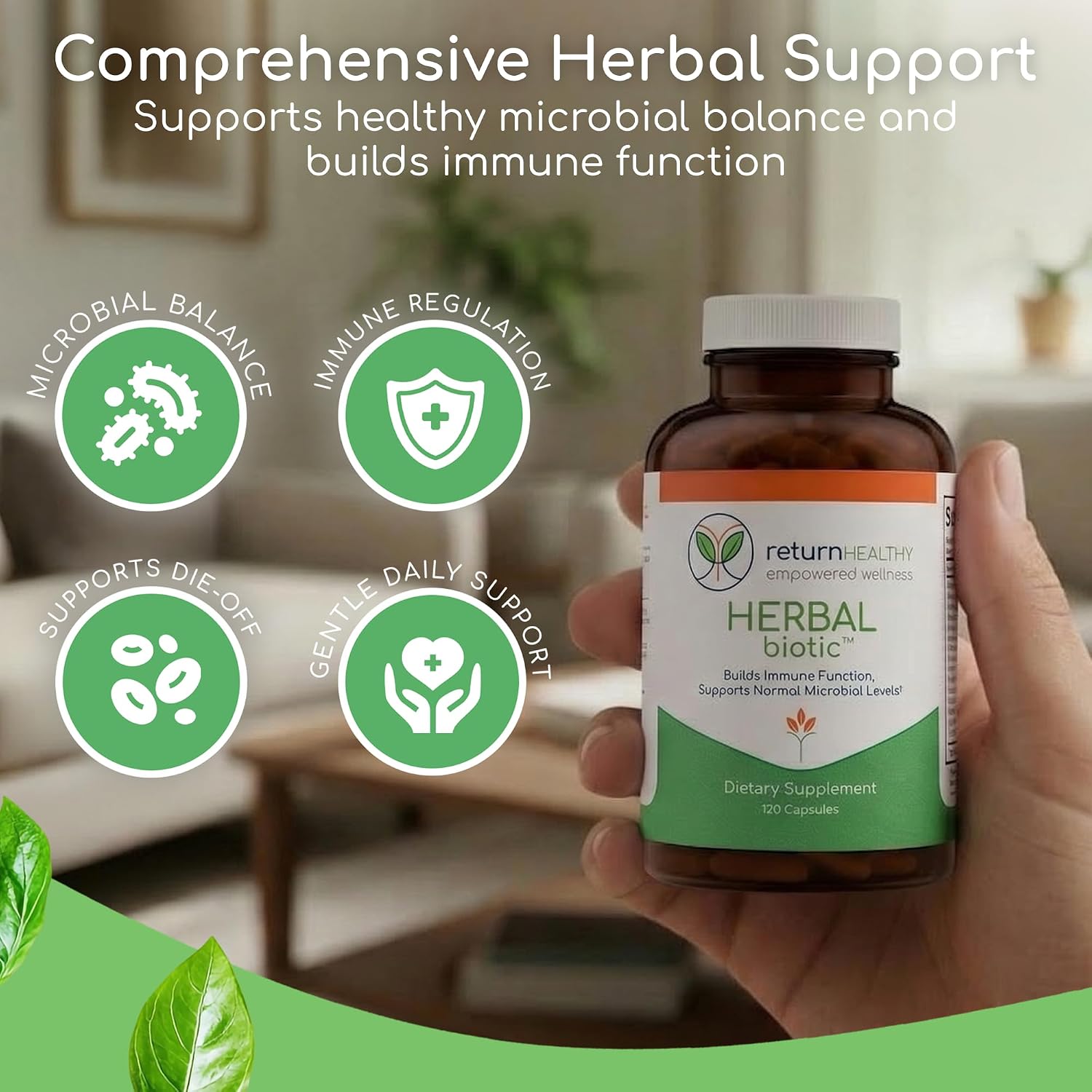 Herbal Biotic, Vitaminas de Apoyo Inmunitario, 120 Cápsulas Veganas