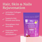 Plant People WonderBeauty Gominolas Rejuvenecedoras para Piel, Cabello y Uñas con Seta Tremella, Colágeno, Queratina y Biotina – Sabor Sandía, 10 Gominolas