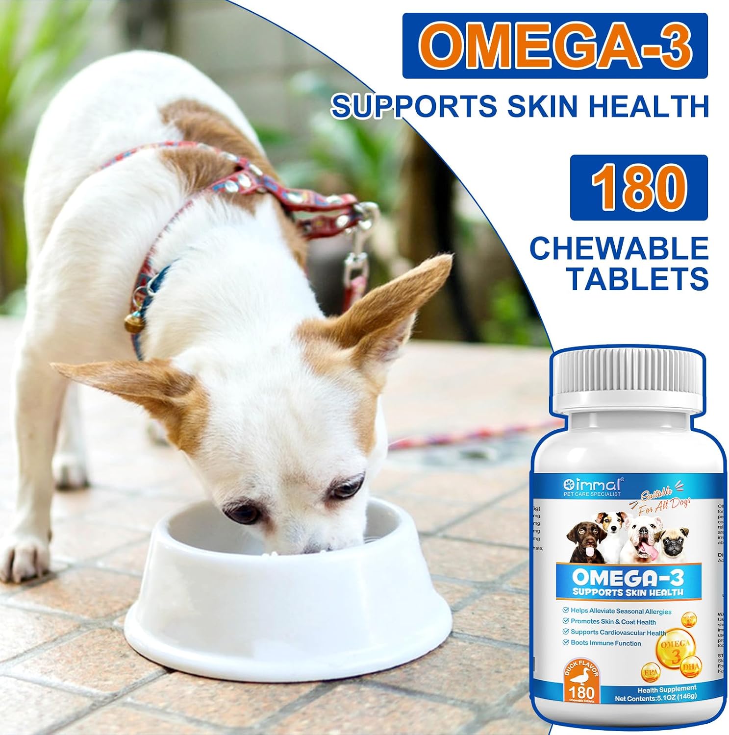 Omega 3 para Perros – 180 Tabletas Masticables