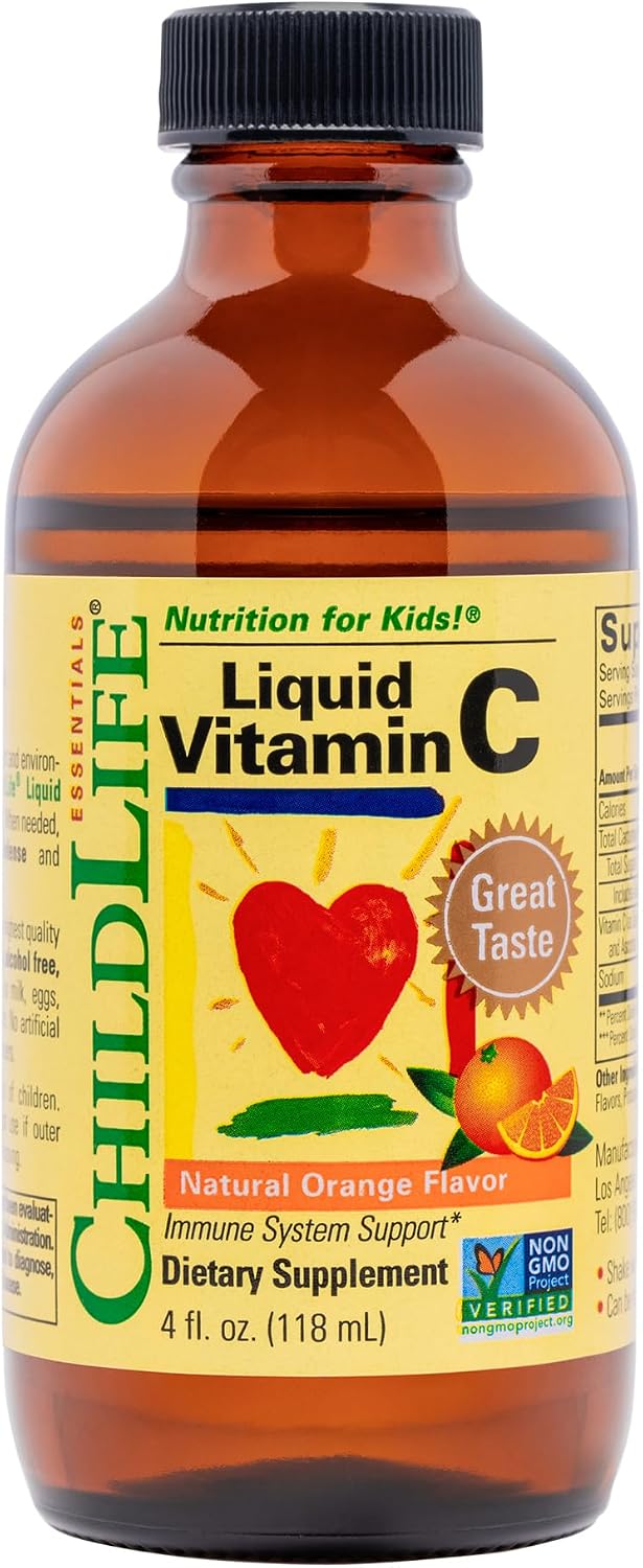 CHILDLIFE ESSENTIALS Vitamina C líquida para niños - Sabor naranja natural - 118 ml