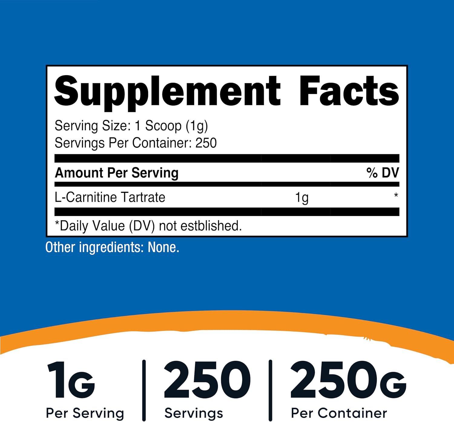 Nutricost L-Carnitina Tartrato en Polvo (250 g)