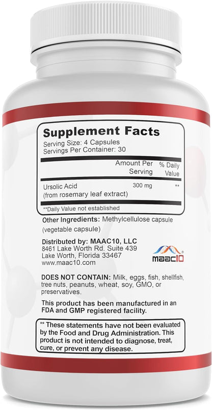 MAAC10 Ácido Ursólico 300 mg - Extracto de Romero - 120 Cápsulas – Image 3