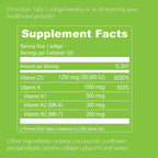 UpNourish Liposomal Vitamin D3 50000 IU with 1000 mcg Vitamin K, High Dose Vitamin D3 K2, Vitamin D 50000 IU with K1, K2 MK-4 and MK-7, 120 Mini Softgels