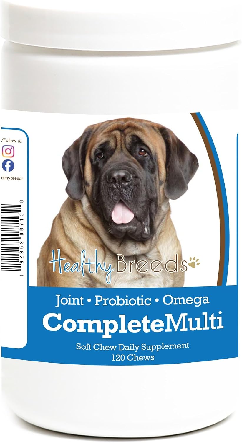 Healthy Breeds Mastiff Multivitamínico Todo en Uno – Masticables Blandos (120 unidades)