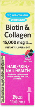SEDLAV Biotin & Collagen Liquid, 30 ml, 15000 mcg, Sabor Natural a Bayas