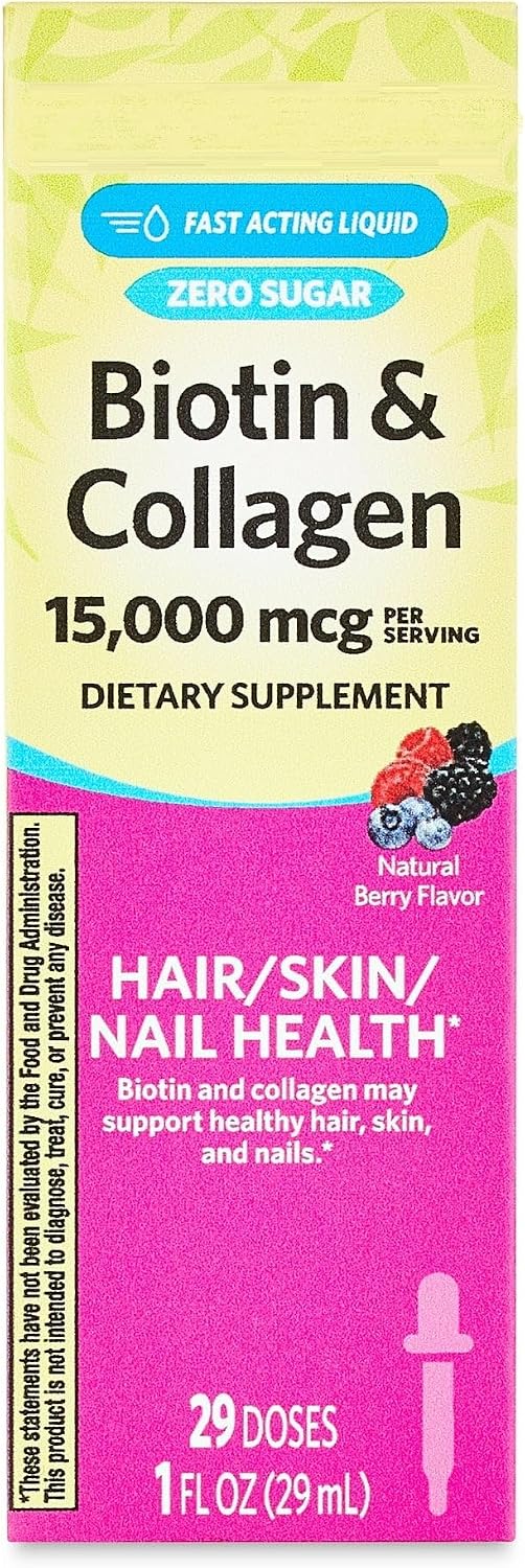 SEDLAV Biotin & Collagen Liquid, 30 ml, 15000 mcg, Sabor Natural a Bayas