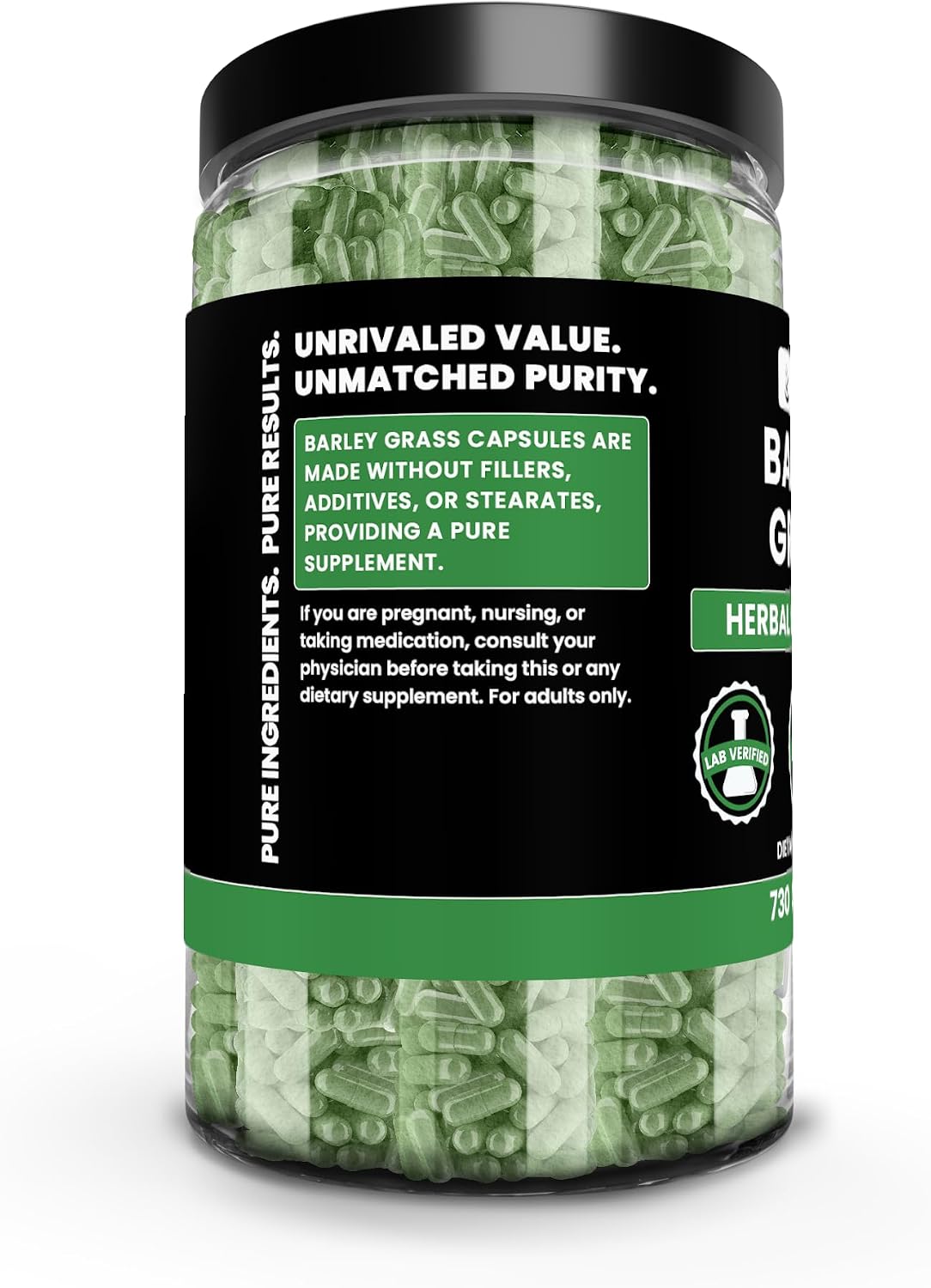 Pure Original Ingredients Cebada (Barley Grass) 730 Cápsulas - Sin Rellenos, Siempre Puro