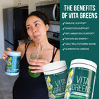 Vitauthority Vita Greens Superfood Powder - Multivitamínico Diario con Probióticos y Prebióticos