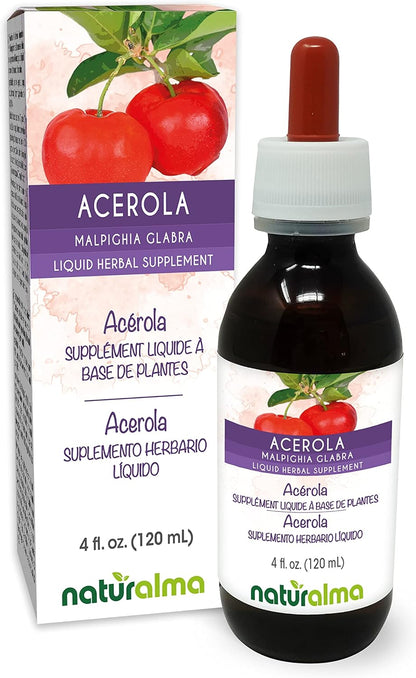 Naturalma Acerola (Malpighia glabra) Extracto Líquido sin Alcohol - Rico en Vitamina C - 118 ml – Image 1